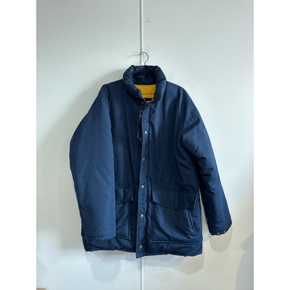 Vintage Eddie Bauer Jacket Mens Large Blue Nylon Insulated Parka Lined Winter 90